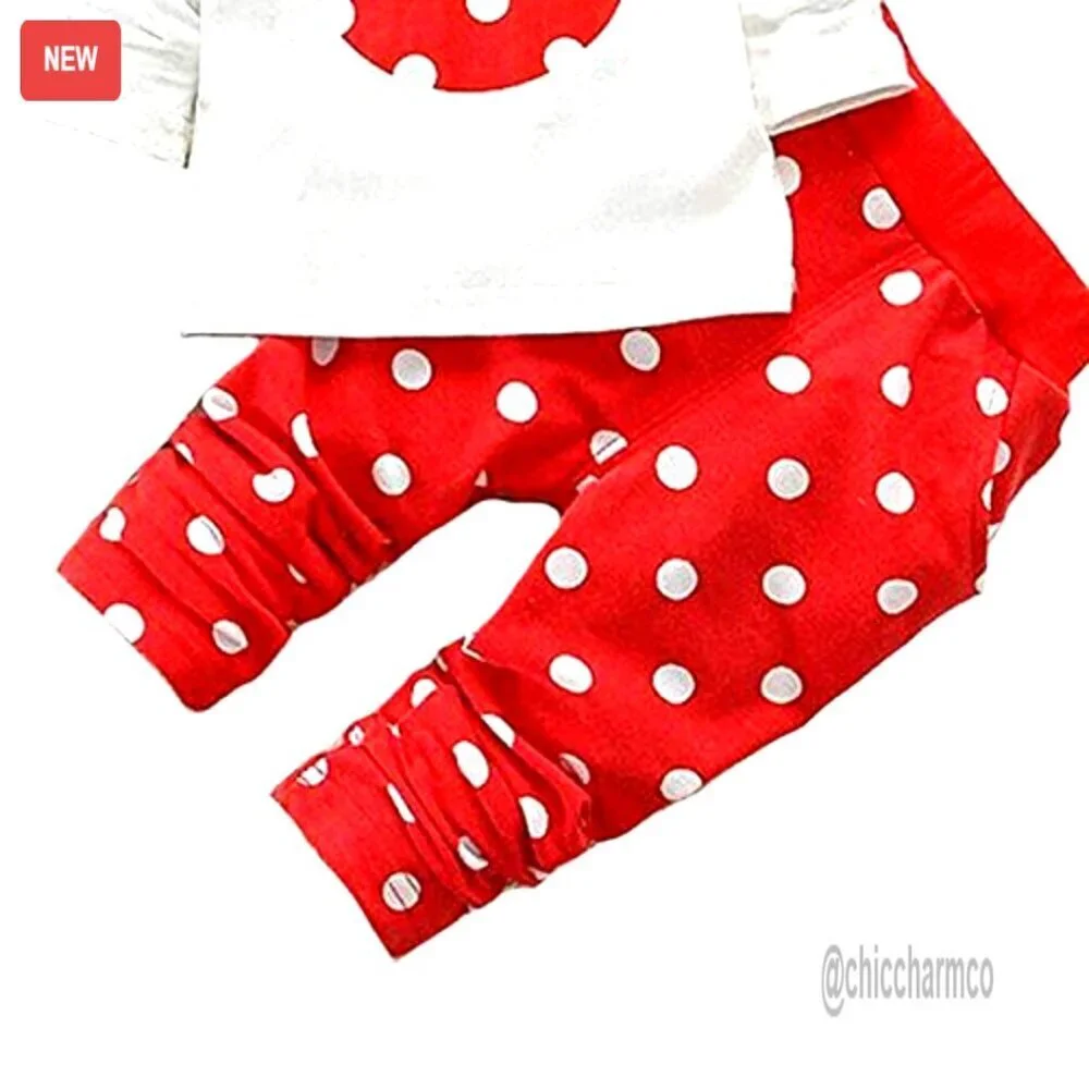 Toddler Girls 2-Piece Outfit Long Sleeve Top and Pants Cotton Blend